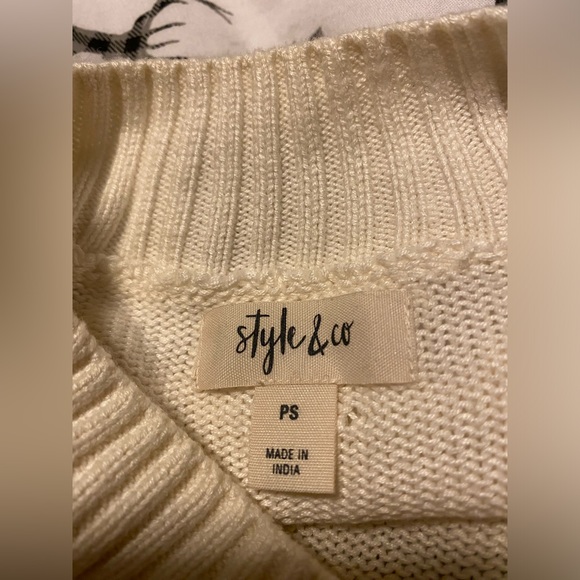 Style&Co pull over small cream sweater - Picture 5 of 5